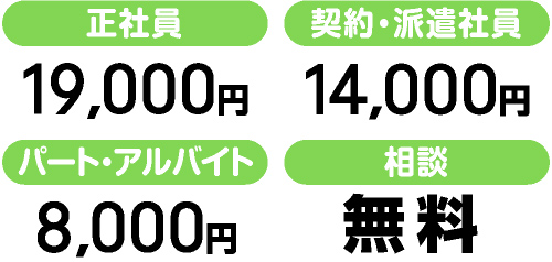 正社員、契約・派遣社員、パート・アルバイト、相談