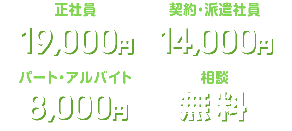 正社員、契約・派遣社員、パート・アルバイト、相談